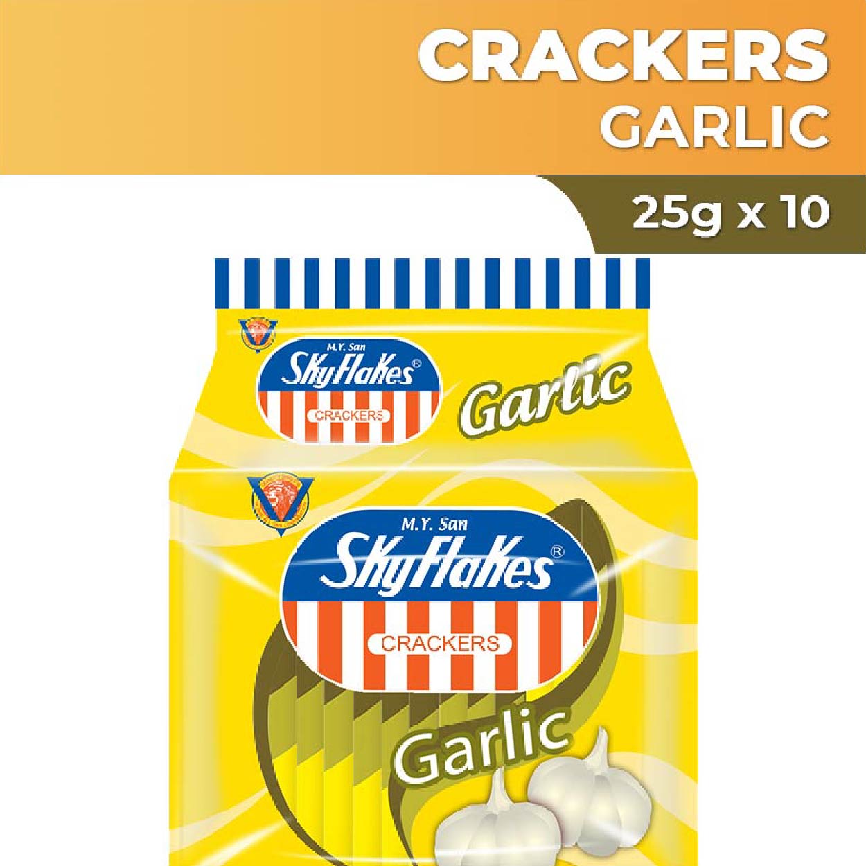 SkyFlakes Crackers Garlic 10x25g