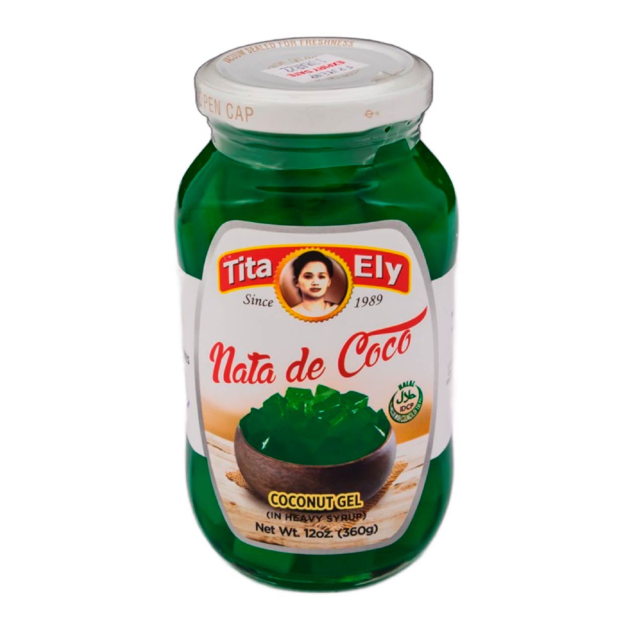 Tita Ely Nata de Coco Coconut Gel in Heavy Syrup Green 12oz