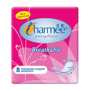 Charmee Pantyliners Breathable Unscented Pink 8s