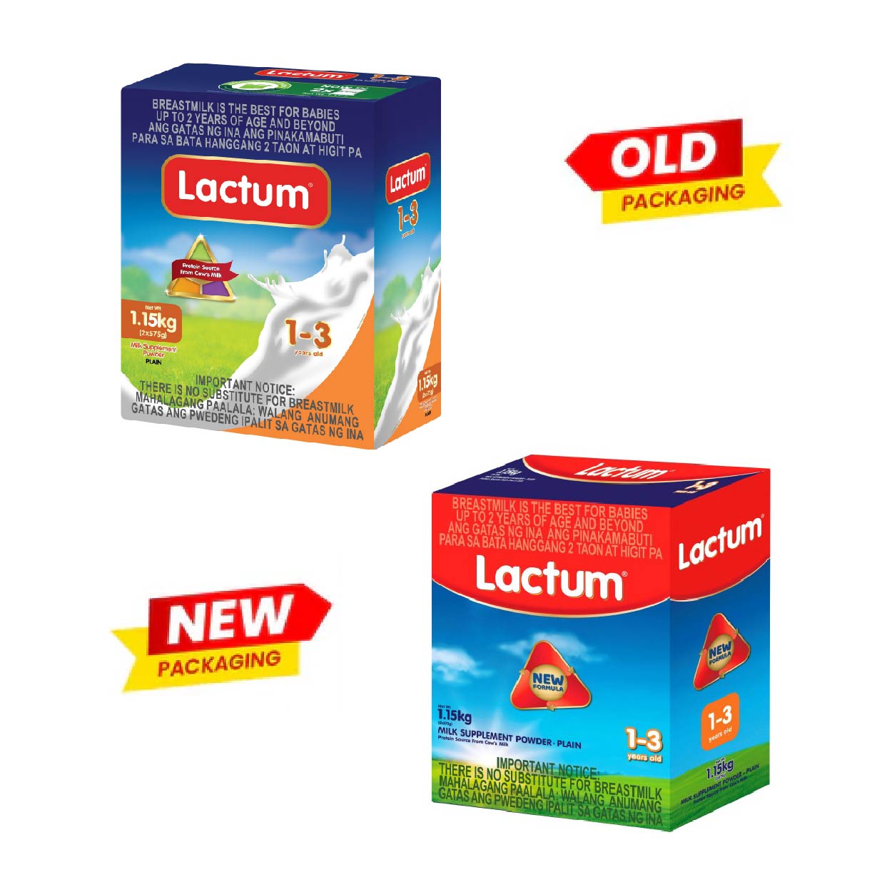 Lactum Milk Powder 1-3 years old Plain 1.15kg