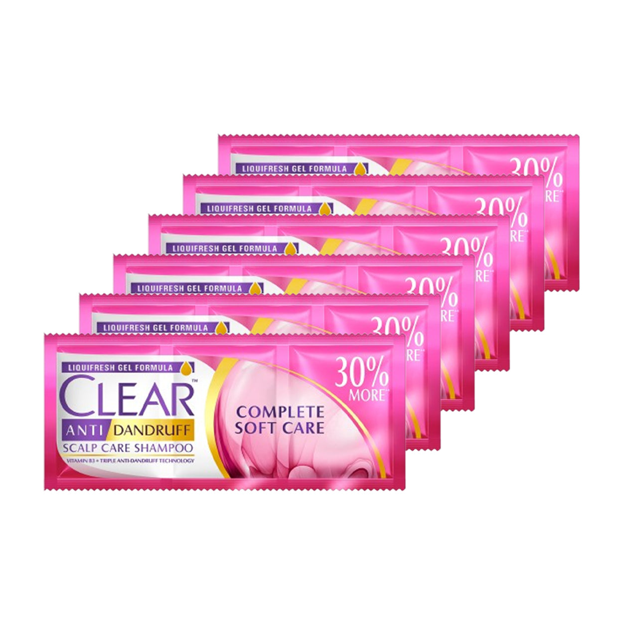 Clear Anti Dandruff Shampoo Complete Soft Care 6x13ml