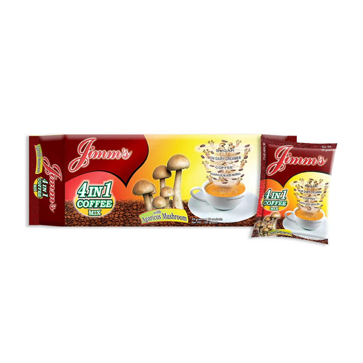 Jimm's 4n1 Coffee Mix with Agaricus Mushroom 12x15g