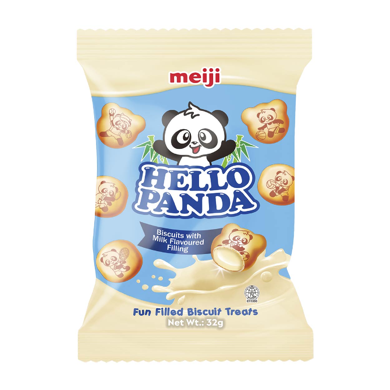Meiji Hello Panda Milk Biscuits Pouch 32g