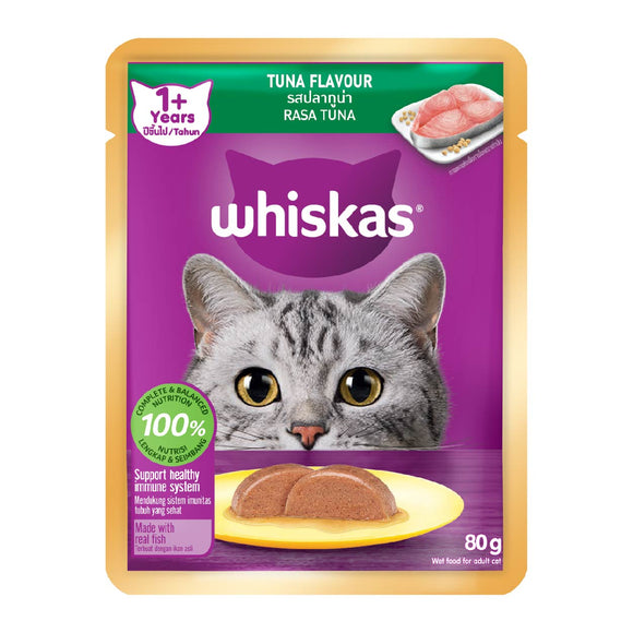 Whiskas Tuna Flavour 1+ years Cat Food Pouch 80g