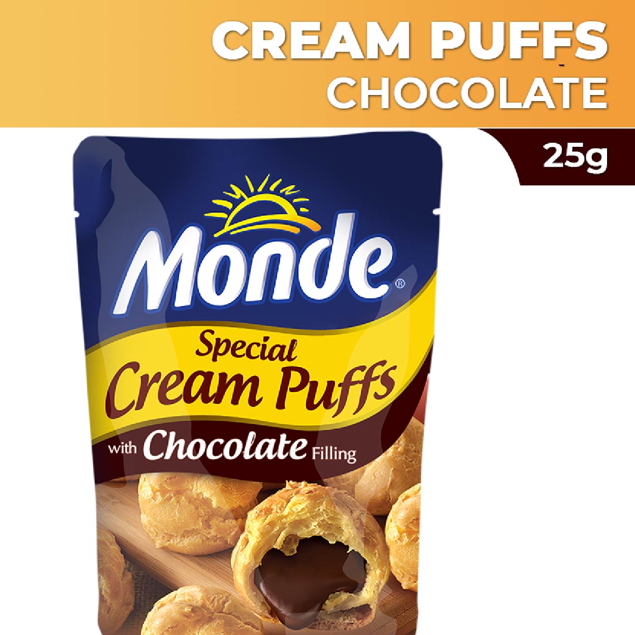 Monde Special Cream Puffs with Chocolate Filling 25g
