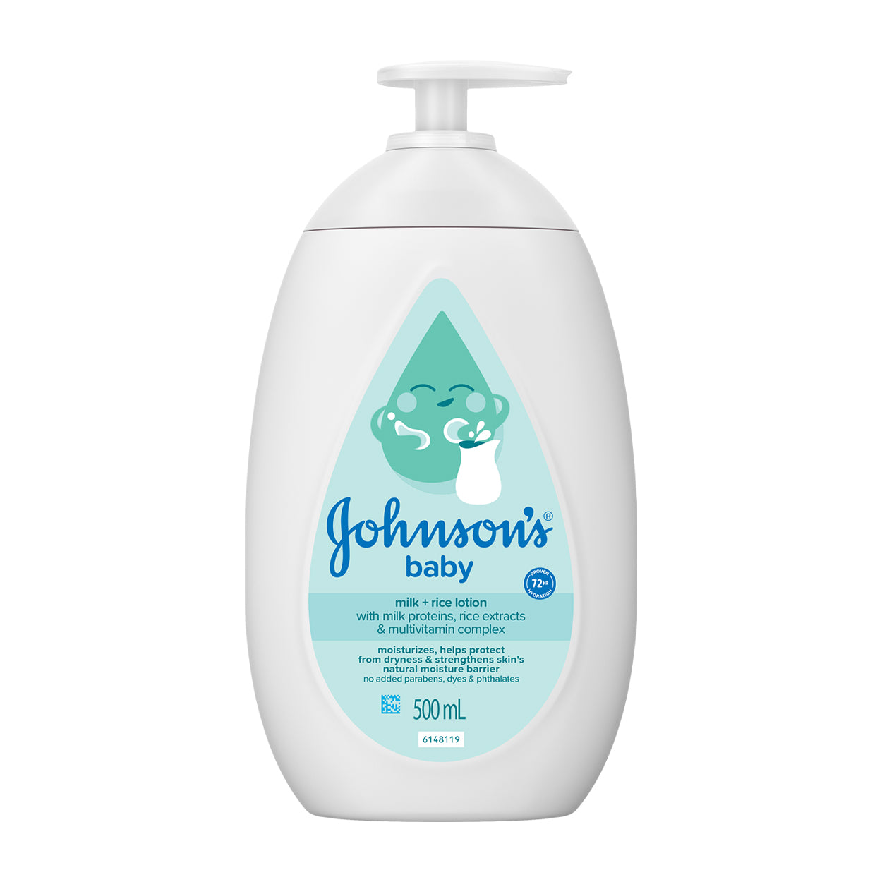 Johnsons Baby Lotion Milk + Rice Pump 500ml