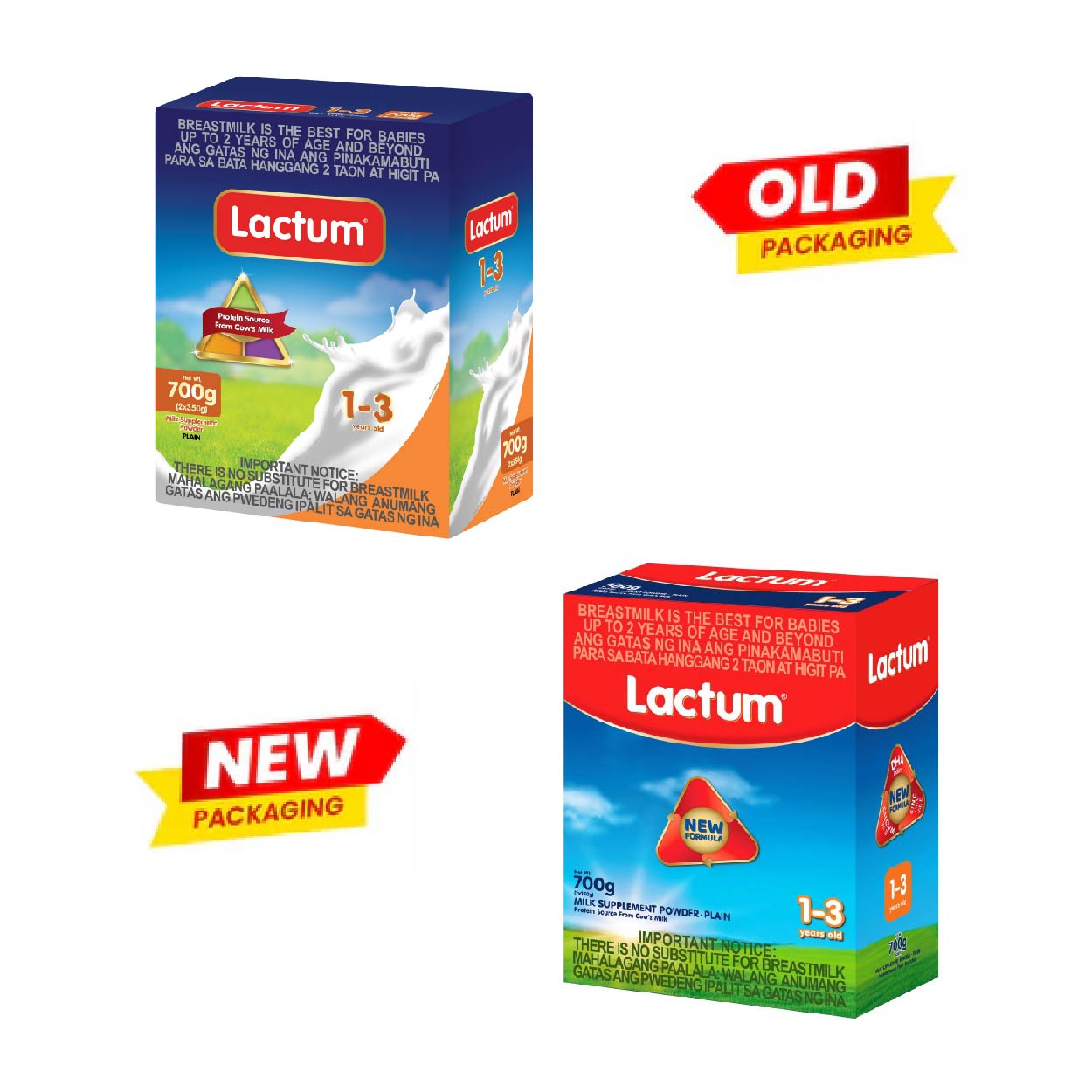 Lactum Milk Powder 1-3 years old Plain 700g