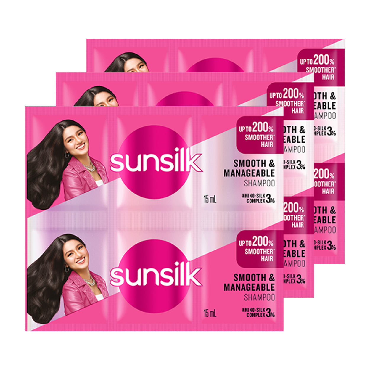 Sunsilk Shampoo Smooth & Manageable Pink 6x15ml