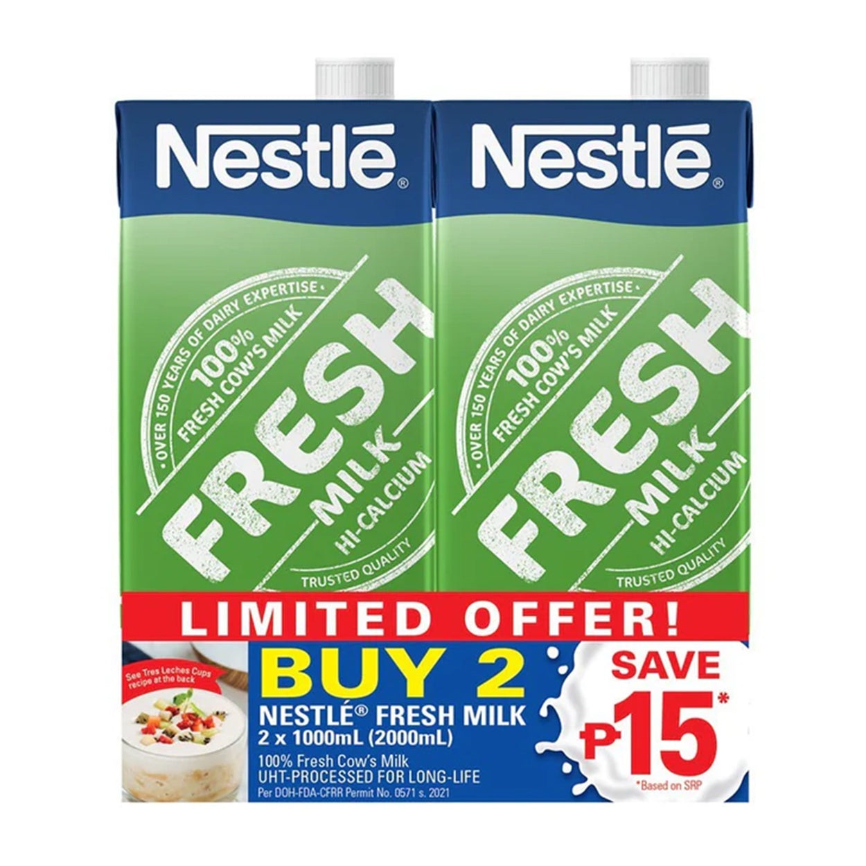 Nestle Fresh Milk UHT 2 x 1L Save