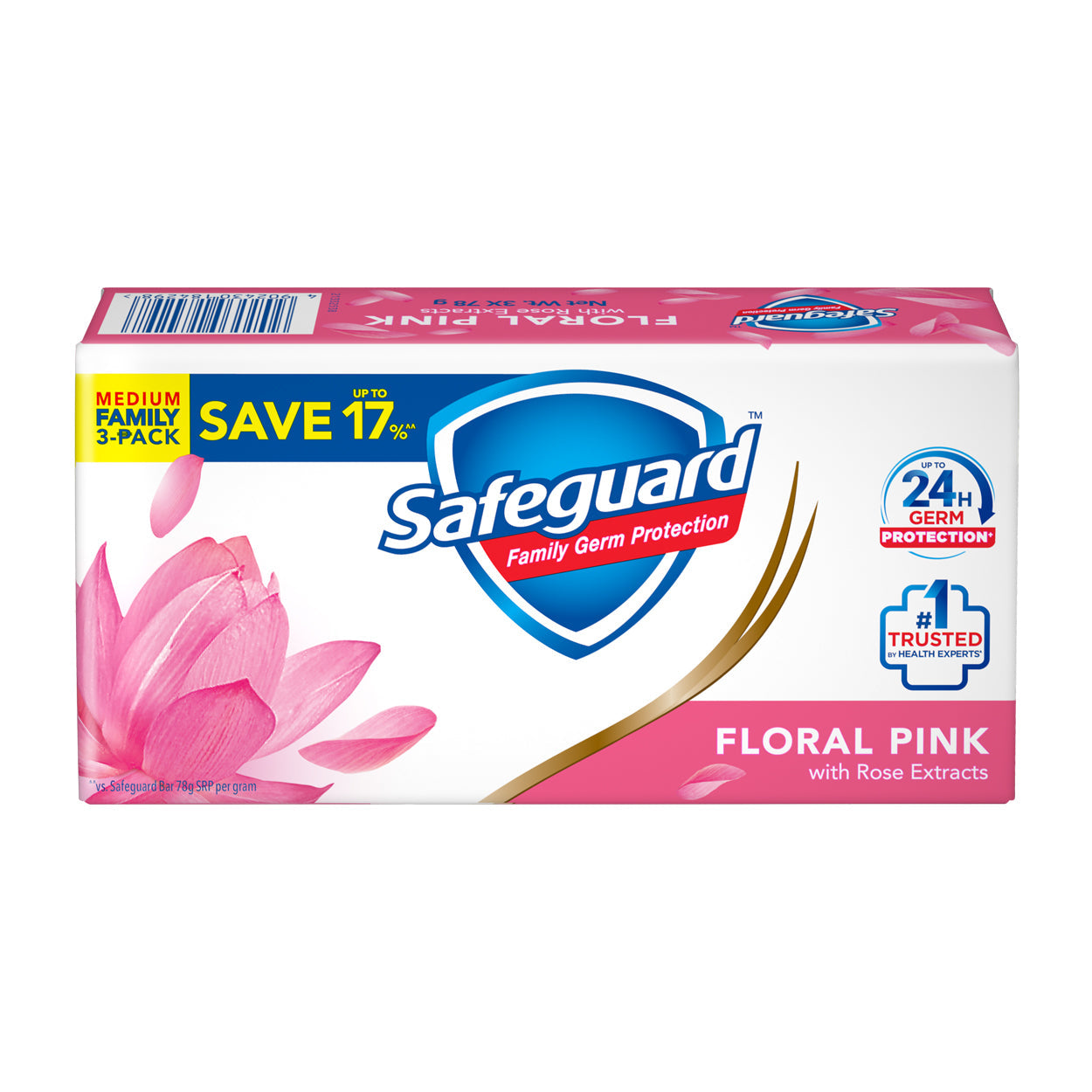 Safeguard Soap Floral Pink Medium Family 3-Pack 3x78g