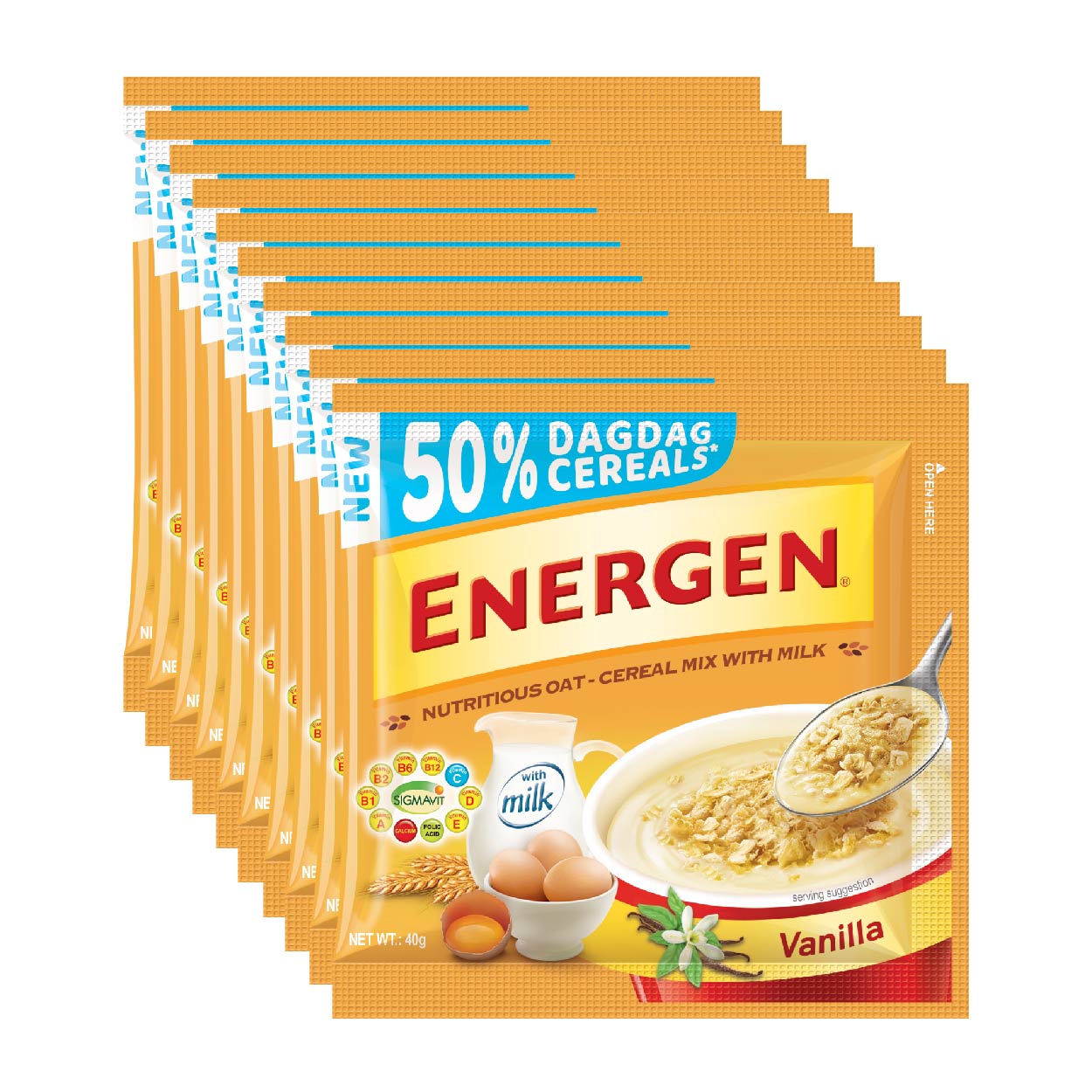 Energen Oat Cereal Mix Vanilla Sachet 10x40g