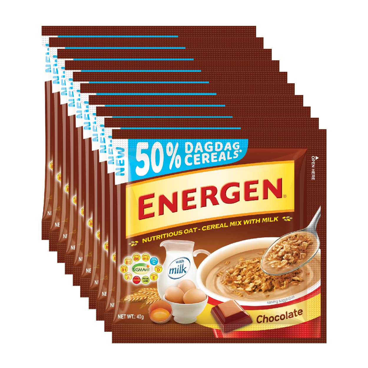 Energen Oat Cereal Mix Chocolate Sachet 10x40g