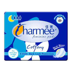 Charmee Feminine Pads Heavy Flow with Wings 8s