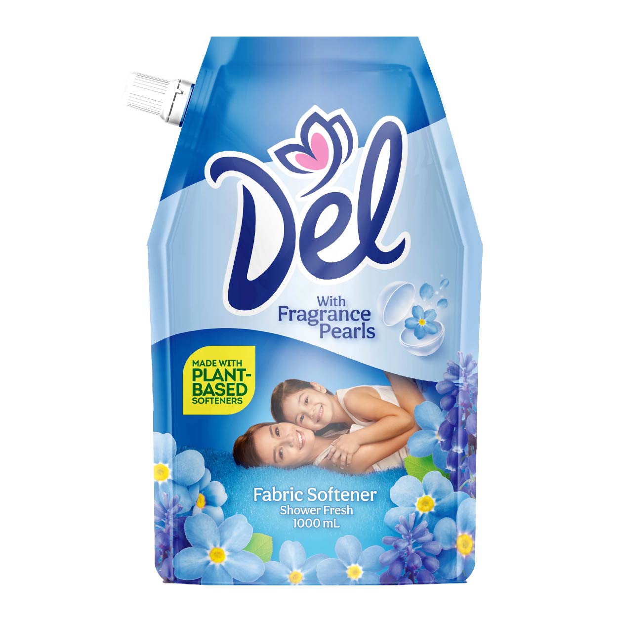 Del Fabric Softener Shower Fresh Blue 1L Refill