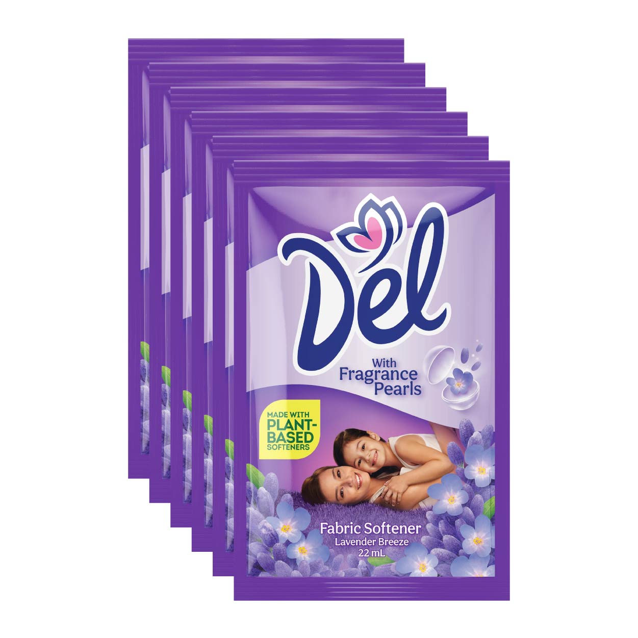 Del Fabric Softener Lavender Breeze Purple 6x22ml