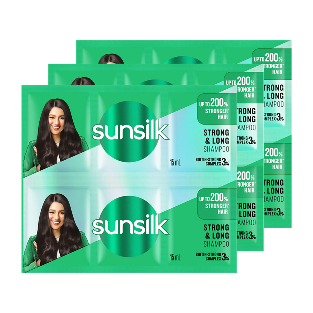 Sunsilk Shampoo Strong & Long Green 6x15ml