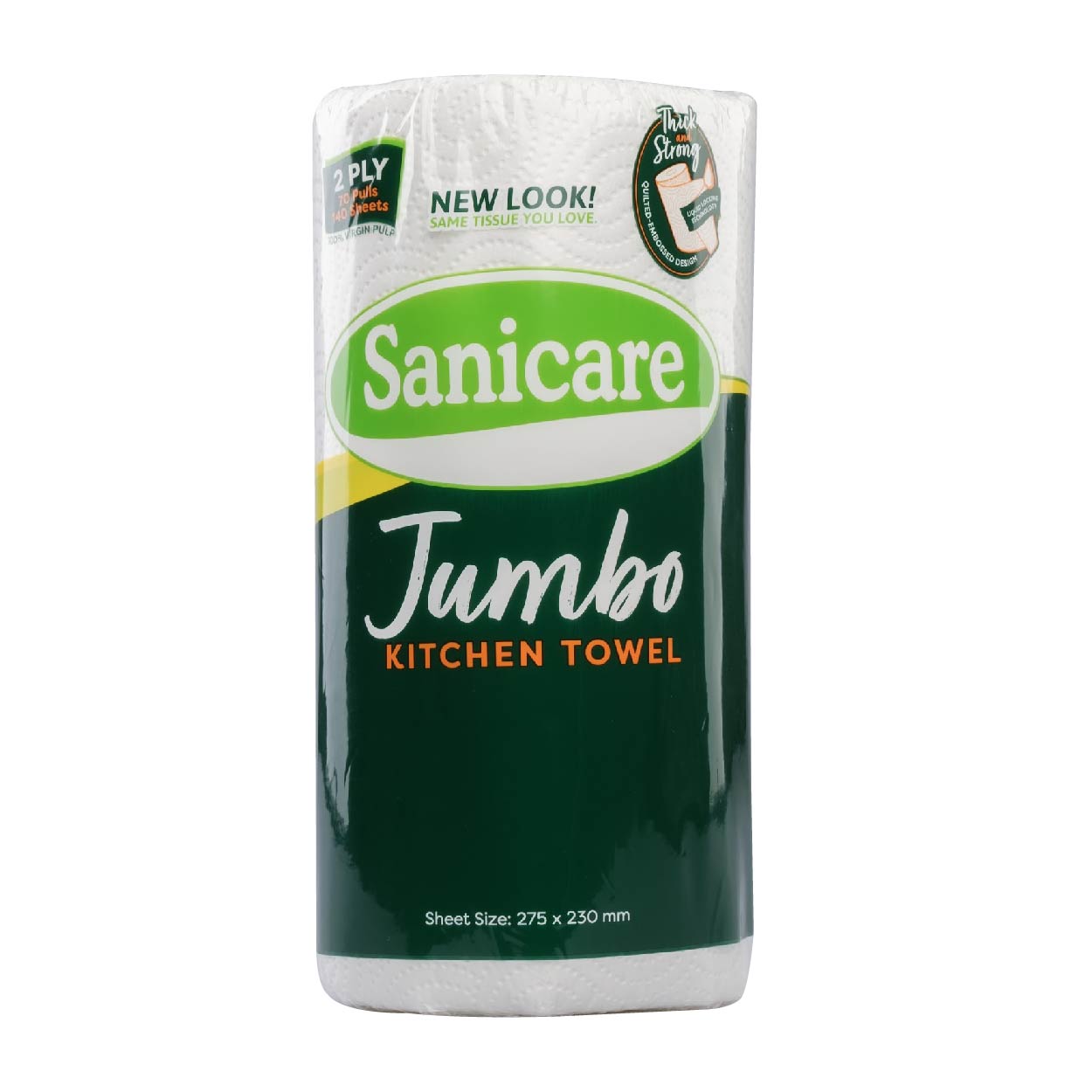 Sanicare Kitchen Towel Jumbo 2 Ply 140 sheets 70 Pulls 1 Roll