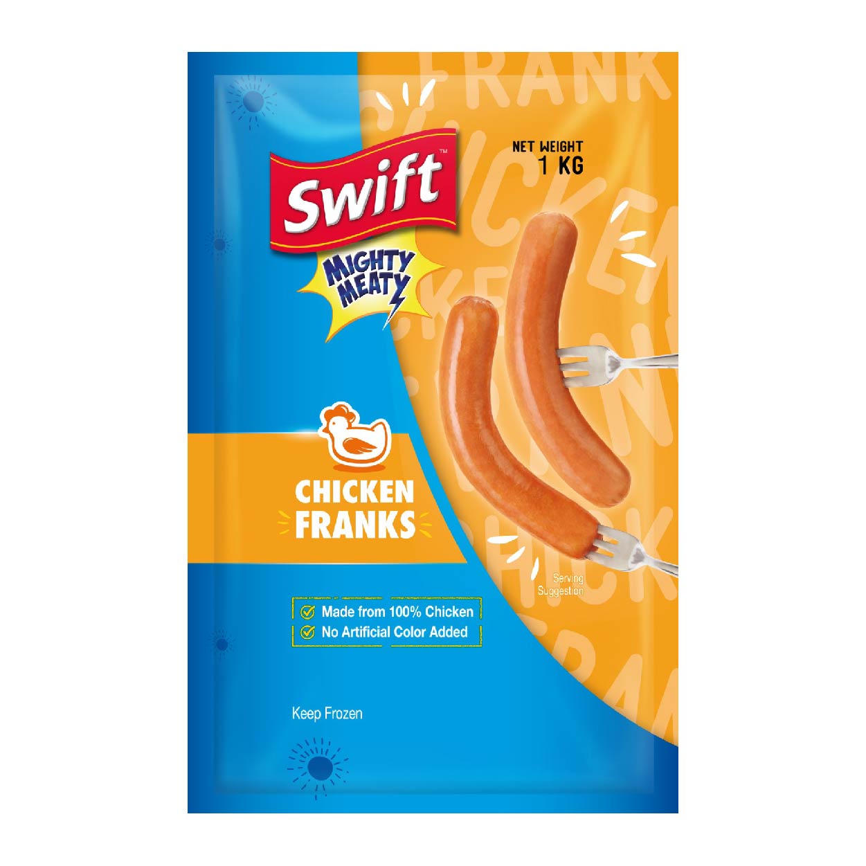Swift Mighty Meaty Chicken Franks 1kg