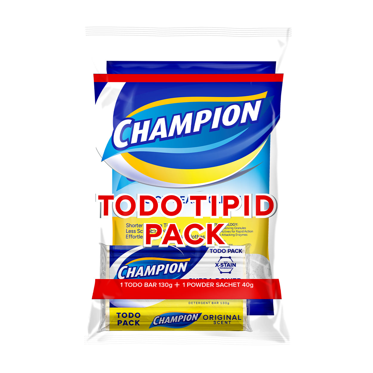 Champion Detergent BarOrig130g+Powder EasyClean40g Todo TipidPack