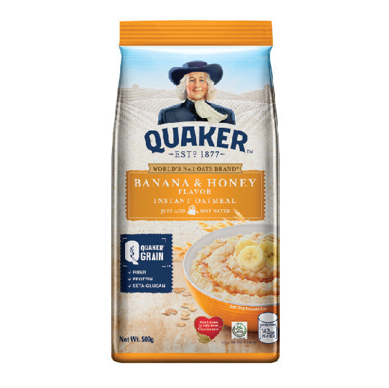 Quaker Banana & Honey Flavor Instant Oatmeal 500g