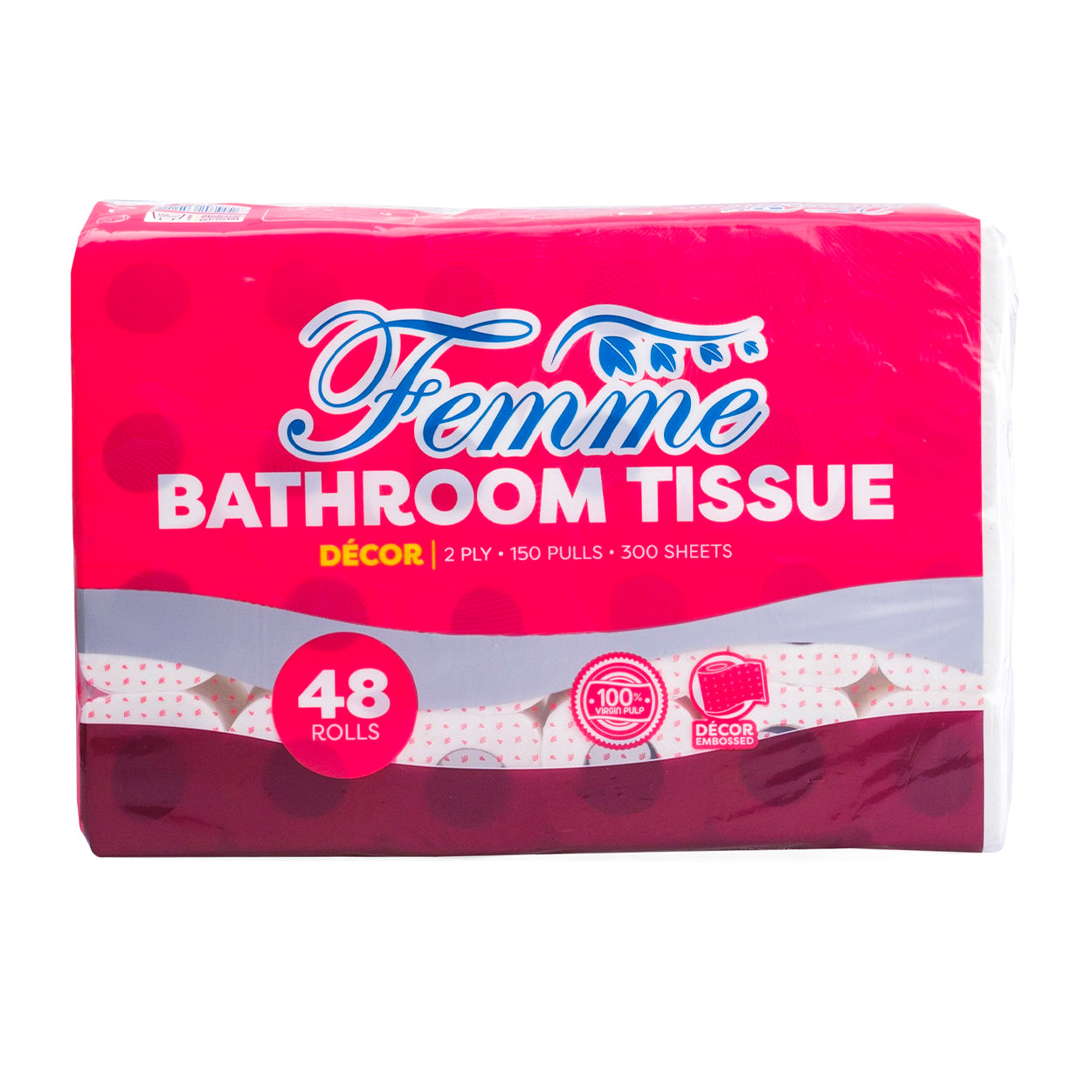 Femme Bathroom Tissue Decor 2 Ply 300 sheets 48 Rolls