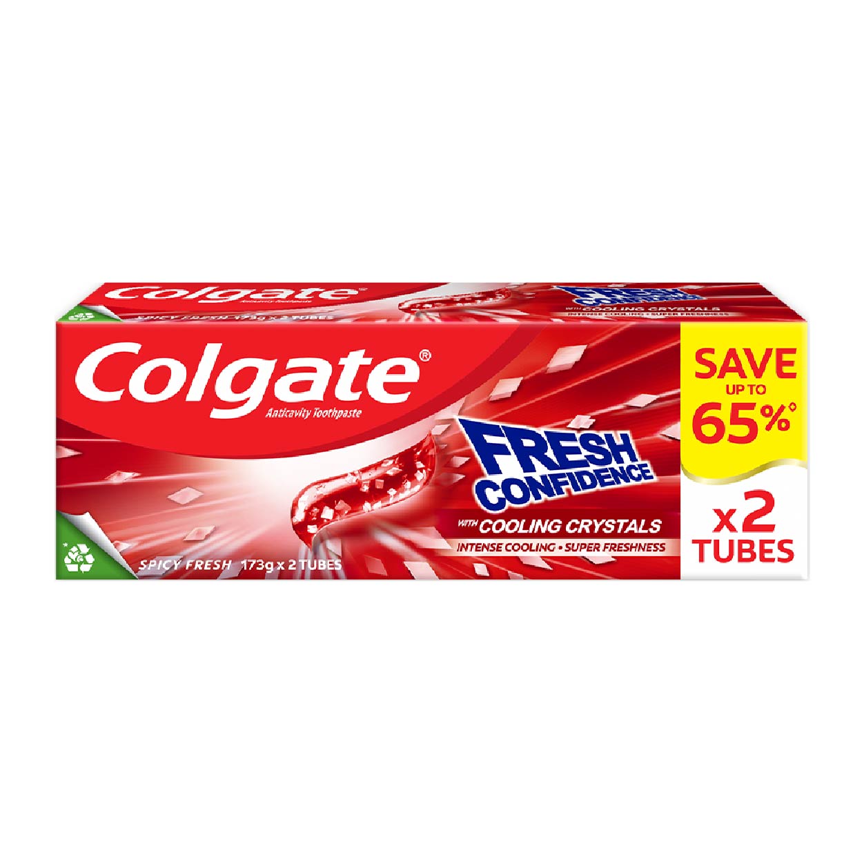 Colgate Fresh Confidence Toothpaste Spicy Fresh 173g 2 Tubes SAVE