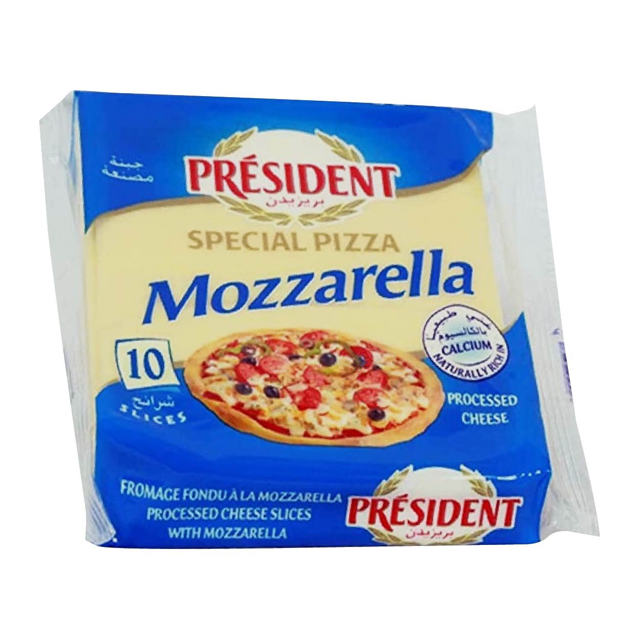 President Special Pizza Mozzarella Cheese Slices 10s