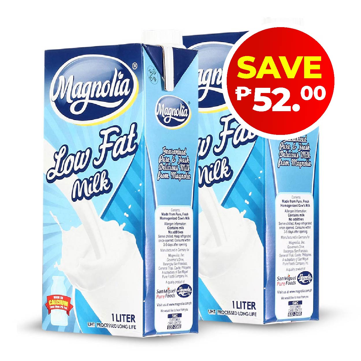 Magnolia Low Fat Milk 2x1L SAVE