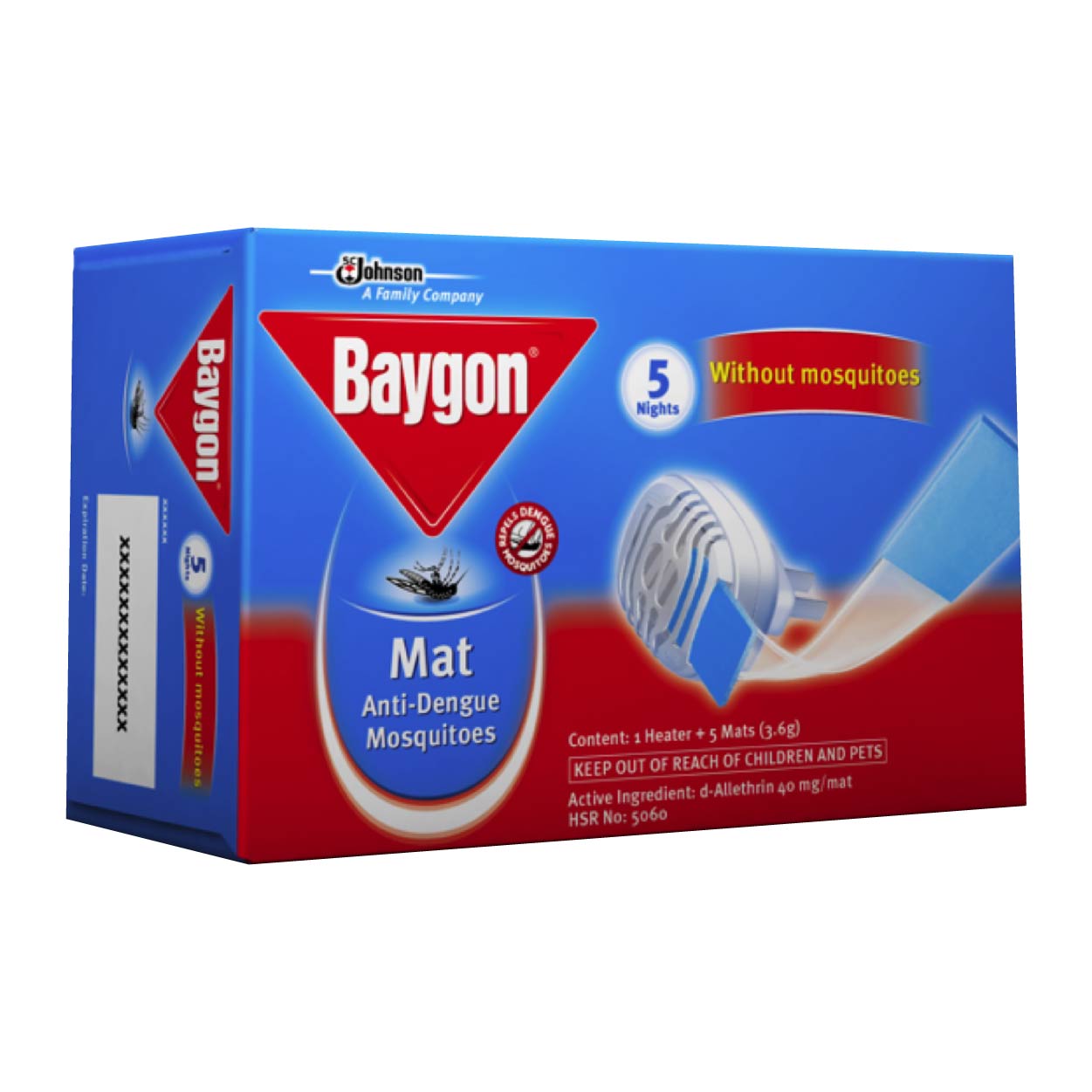 Baygon Mat Anti-Dengue Mosquitoes 5s
