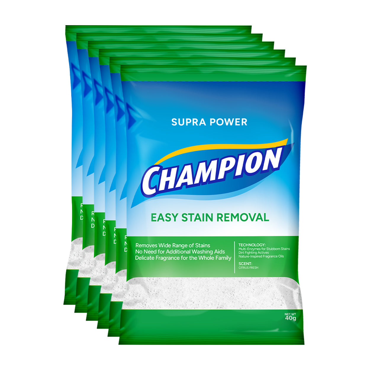 Champion Detergent Powder Easy Stain Removal 6x35/40g