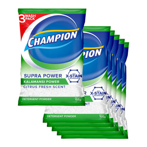 Champion Detergent Powder Supra Kalamansi Citrus Fresh 6x105g