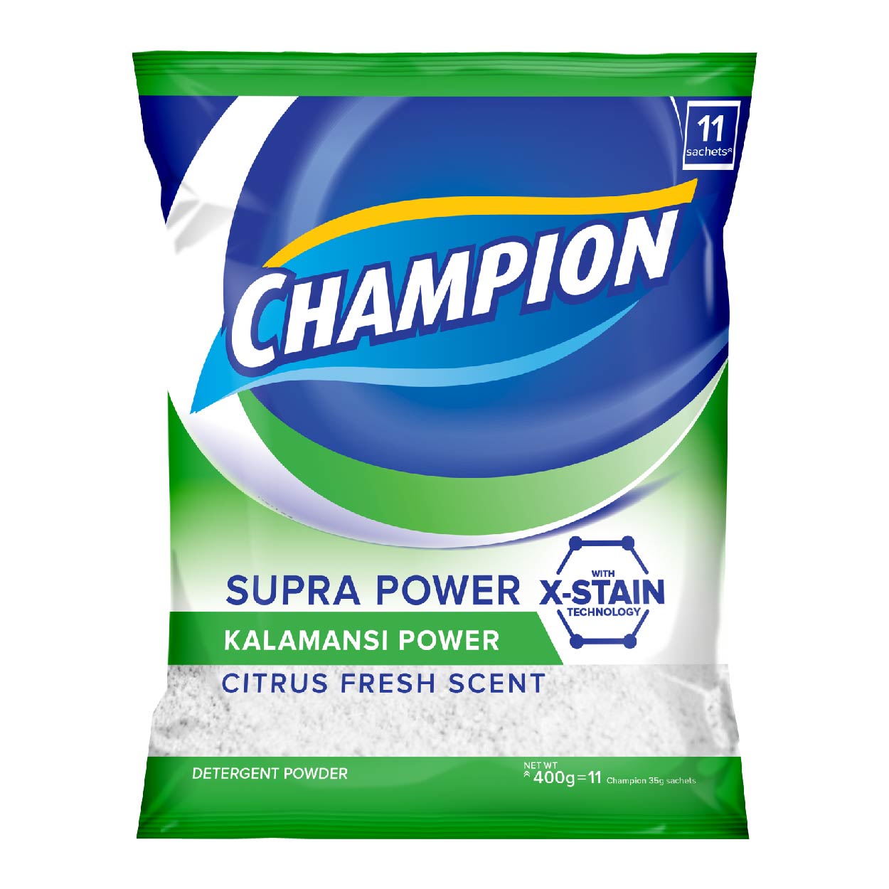 Champion Detergent Powder Supra Kalamansi Citrus Fresh 400g