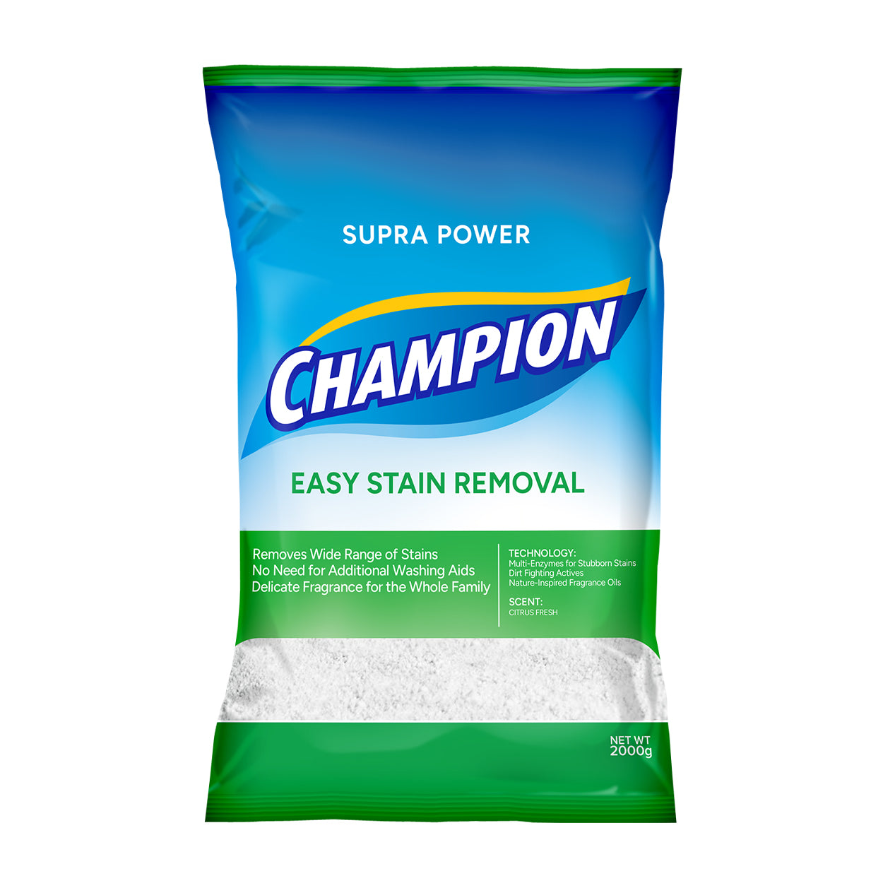 Champion Detergent Powder Easy Stain Removal 2kg/2000g