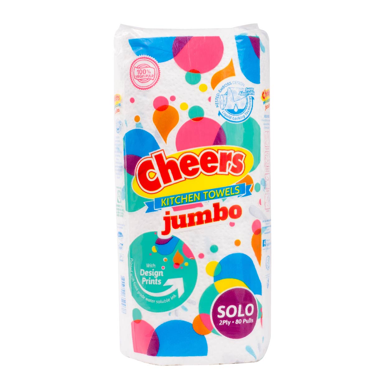 Cheers Kitchen Towels Jumbo Solo 2 Ply 80 Pulls