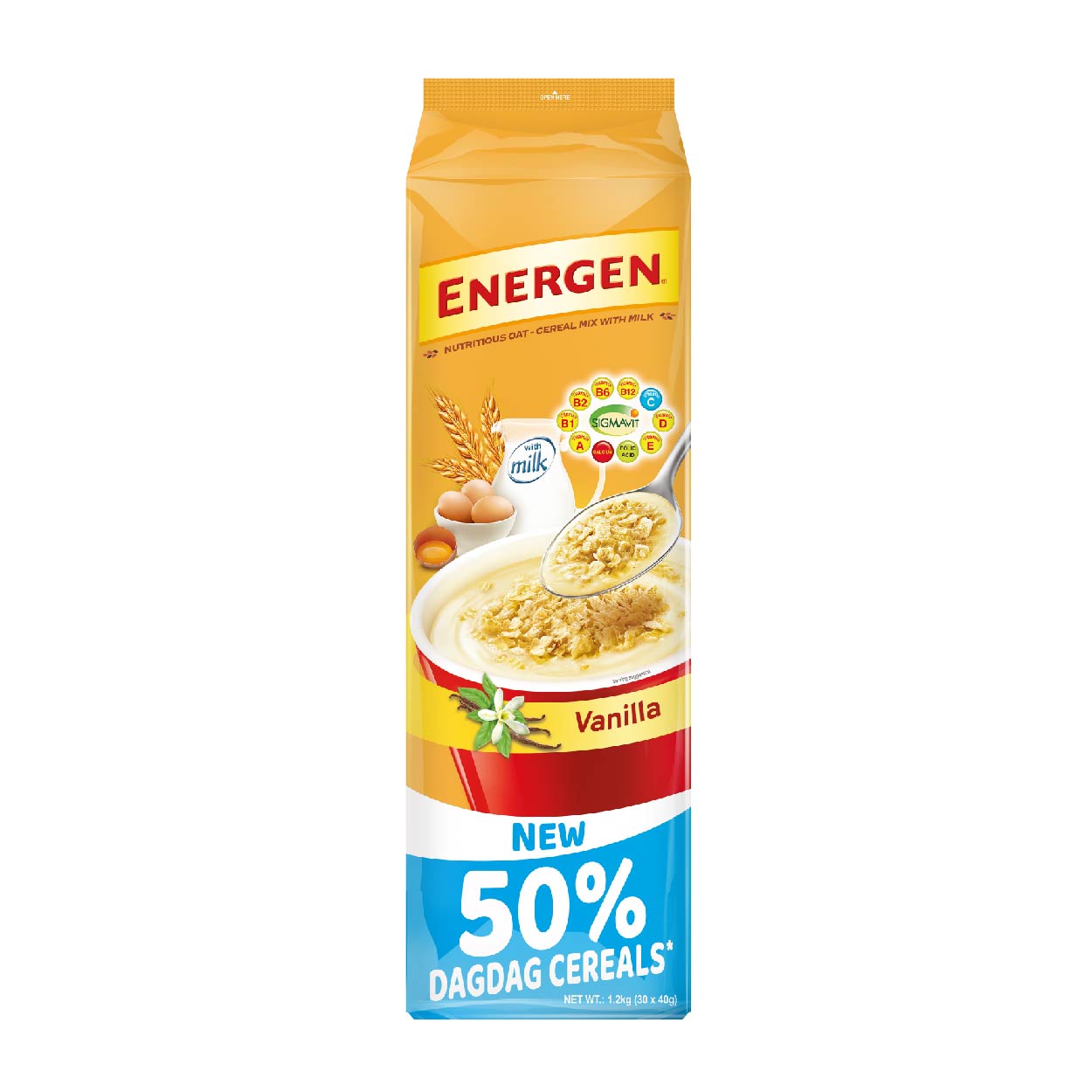 Energen Oat Cereal Mix Vanilla Pouch 30x40g