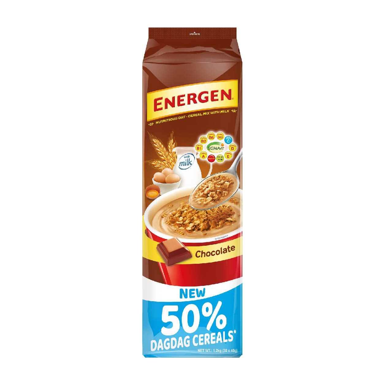 Energen Oat Cereal Mix Chocolate Pouch 30x40g
