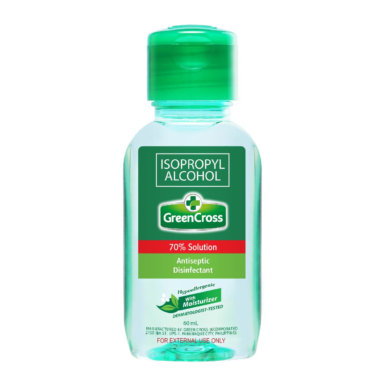 Green Cross 70% Isopropyl Alcohol with Moisturizer 60ml