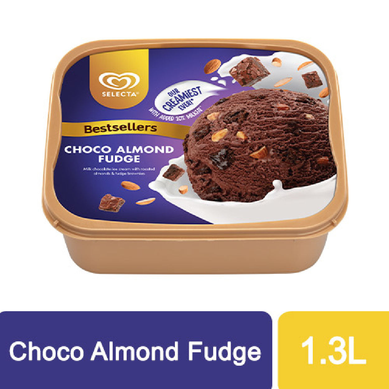 Selecta Choco Almond Fudge Ice Cream 1.3L