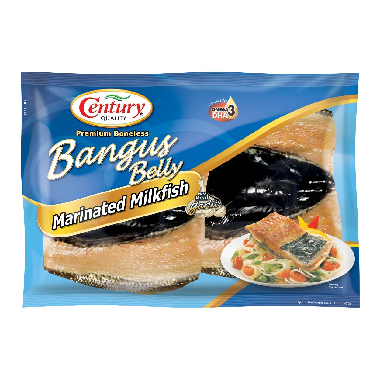 Century Premium Boneless Bangus Belly Marinated Milkfish 400g