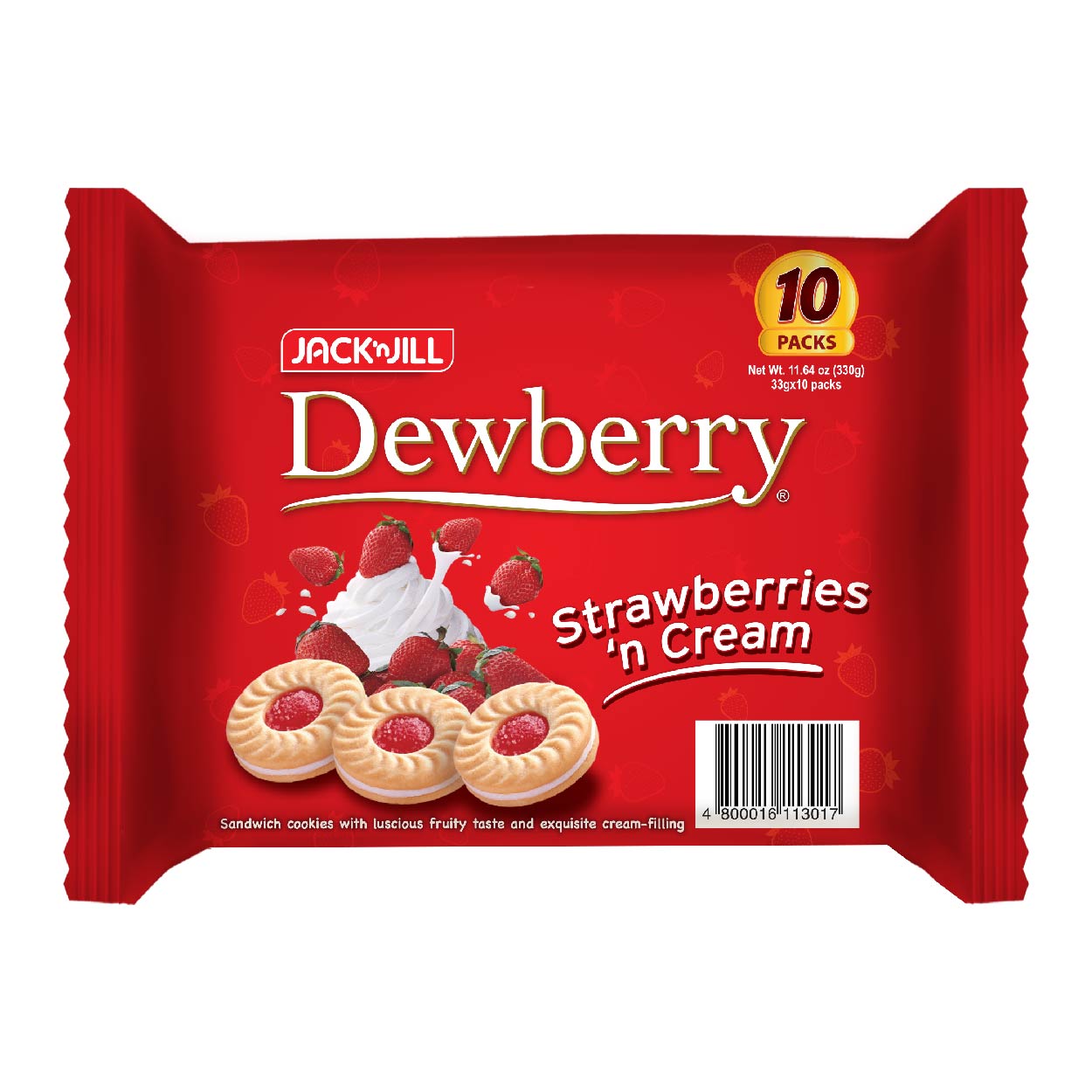 Dewberry Strawberries n Cream Sandwich Cookies 10x33g