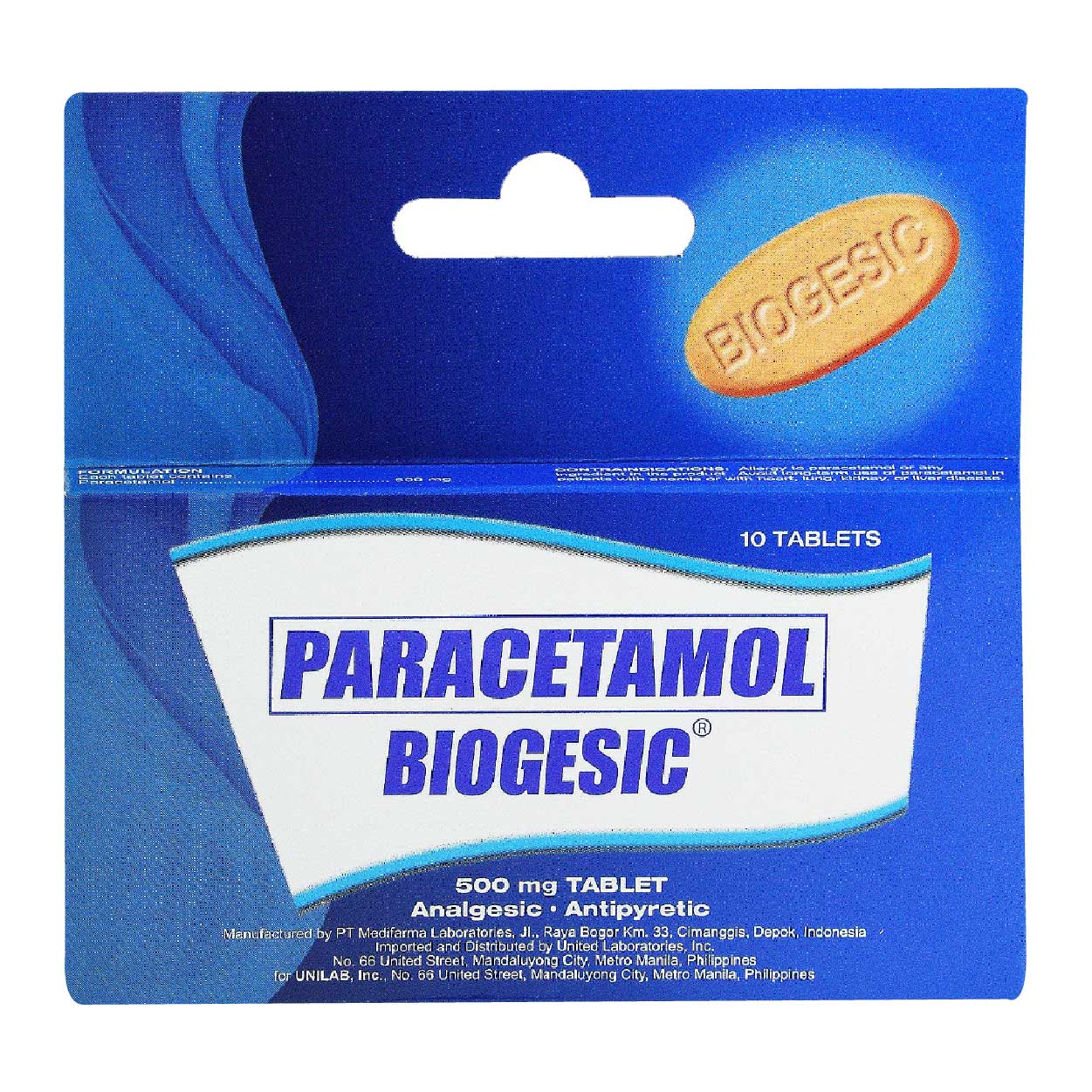 Biogesic Paracetamol Tablet 500mg 10s