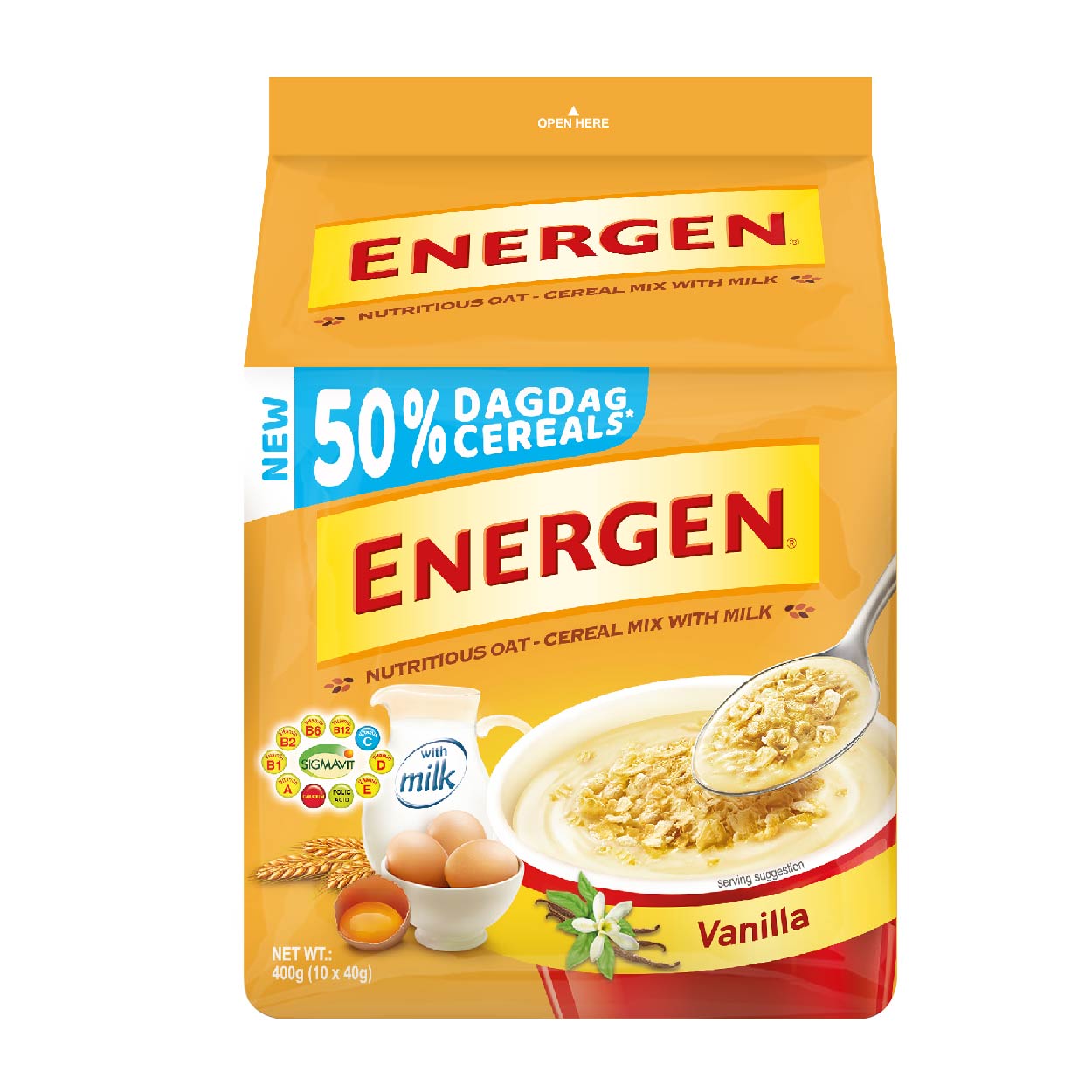 Energen Oat Cereal Mix Vanilla Mini Bag 10x40g