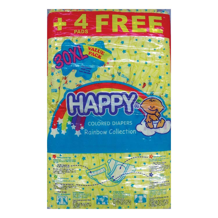 Happy Colored Diapers Rainbow Collection XL 30s