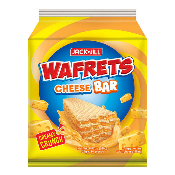 J&J Wafrets Cheese Bar Crispy Wafers 10x24g