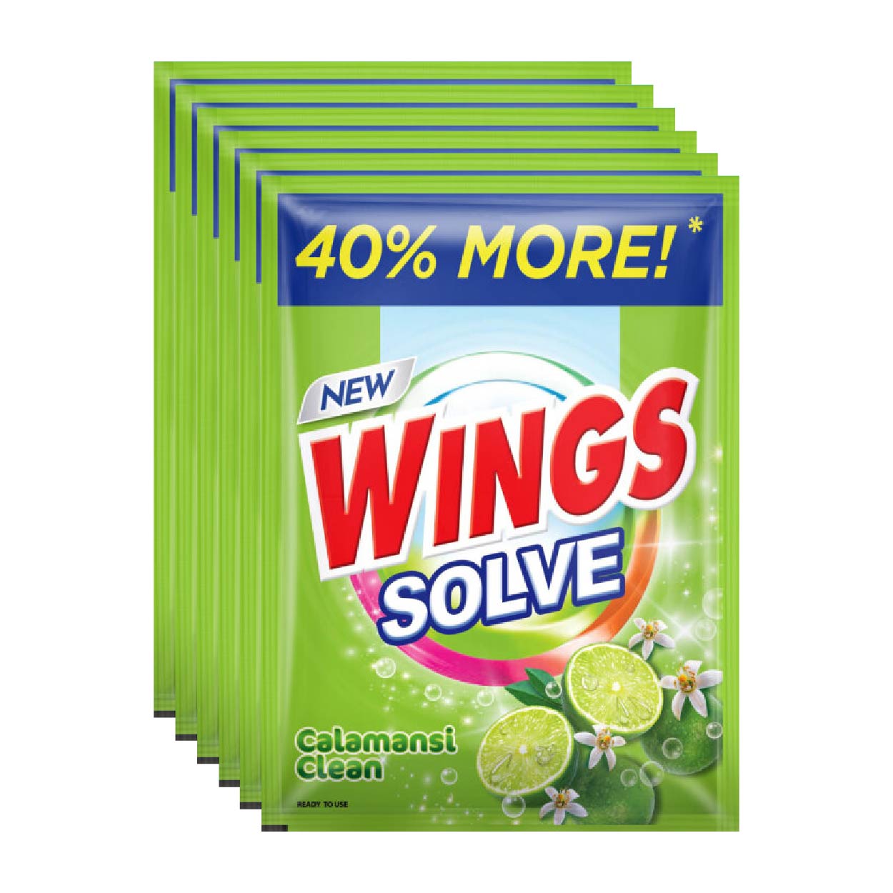 Wings Solve Powder Detergent Calamansi Clean 6x70g