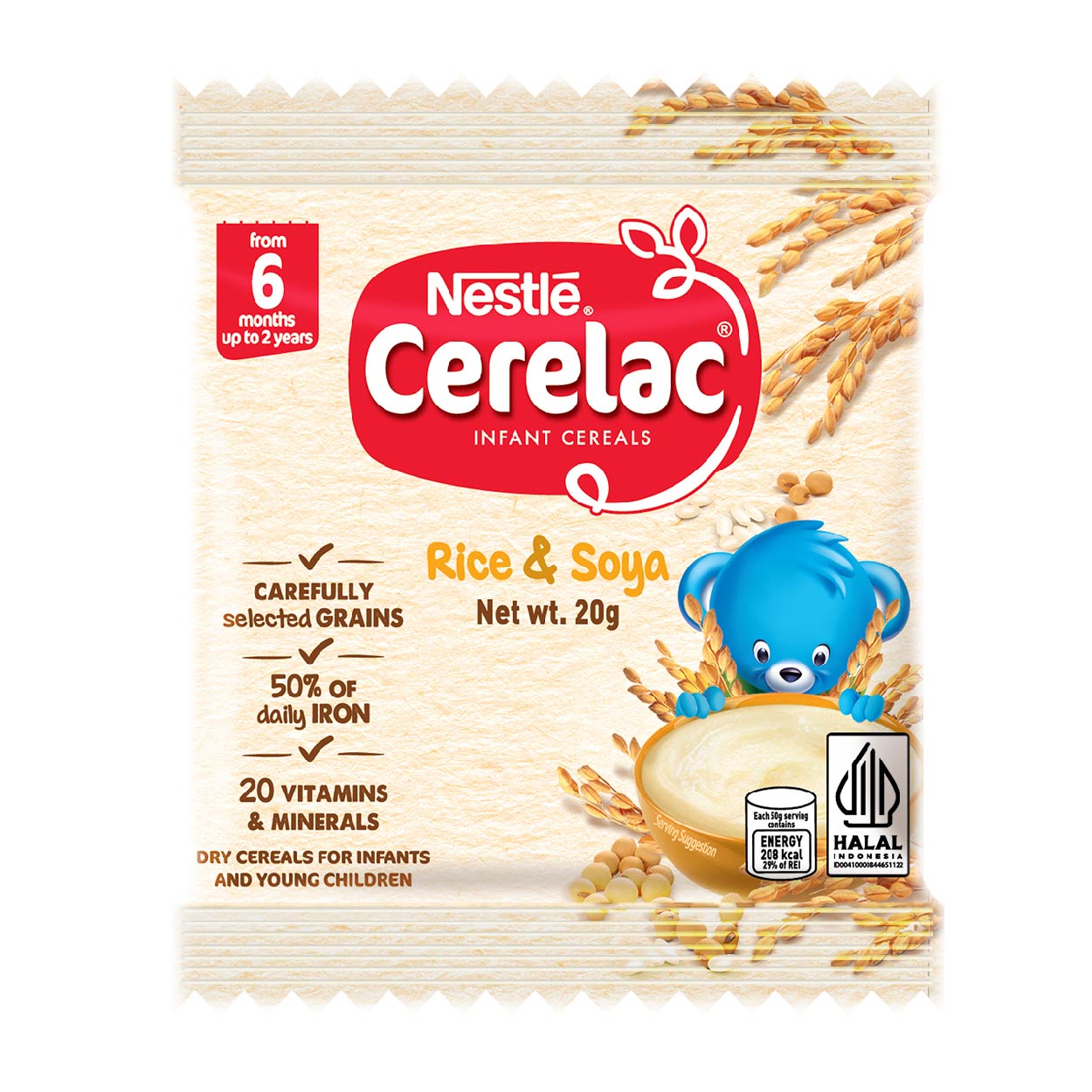 Nestle Cerelac Infant Cereals Rice & Soya 20g