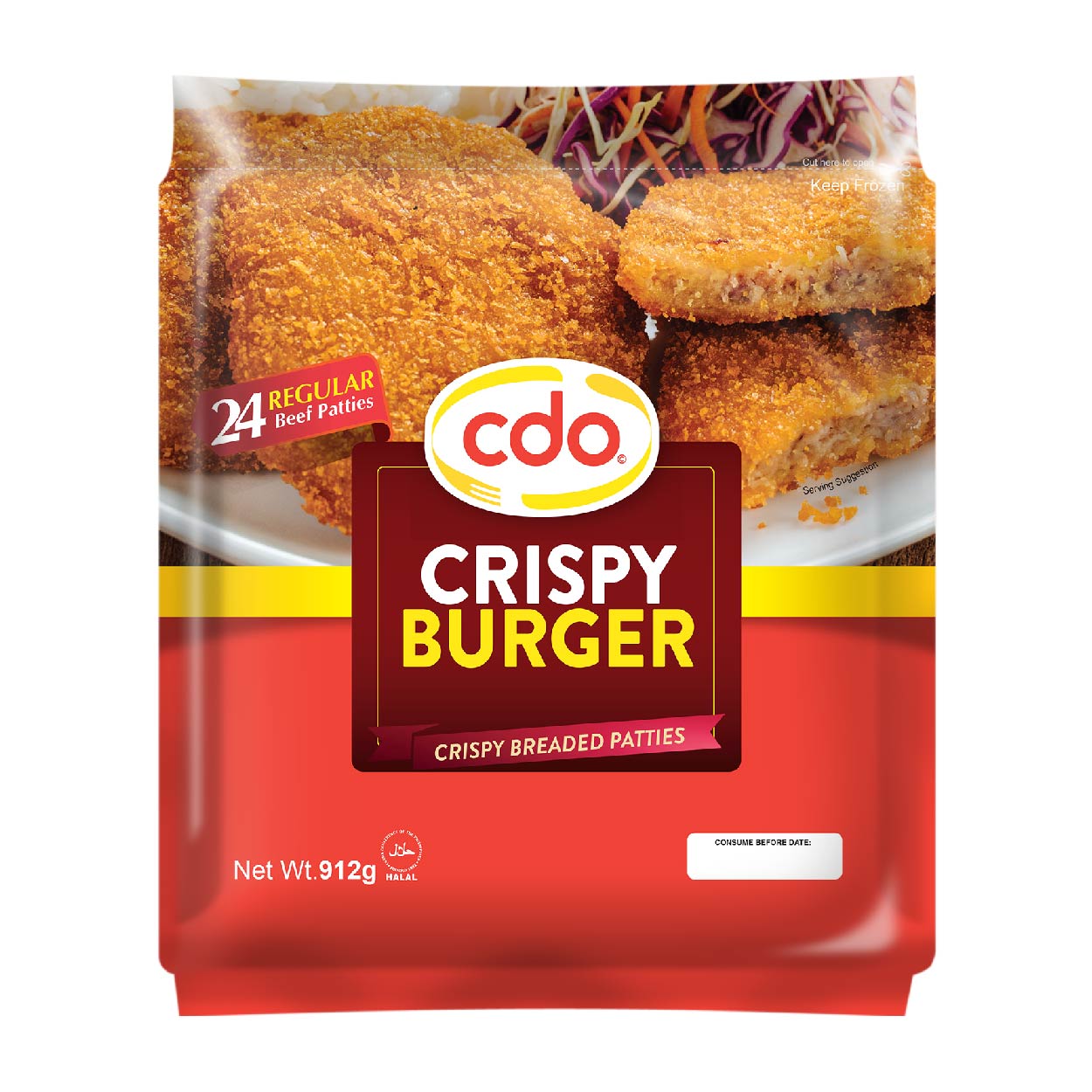 CDO Crispy Burger Breaded Patties 24s 912g