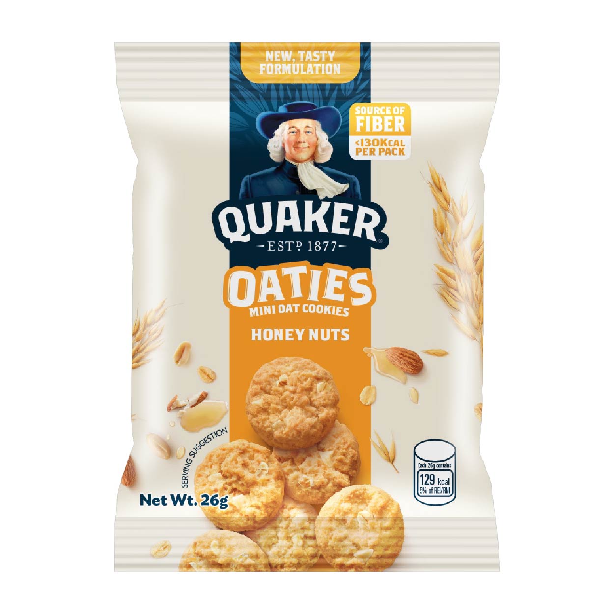 Quaker Oaties Honey Nuts Mini Oat Cookies 26g