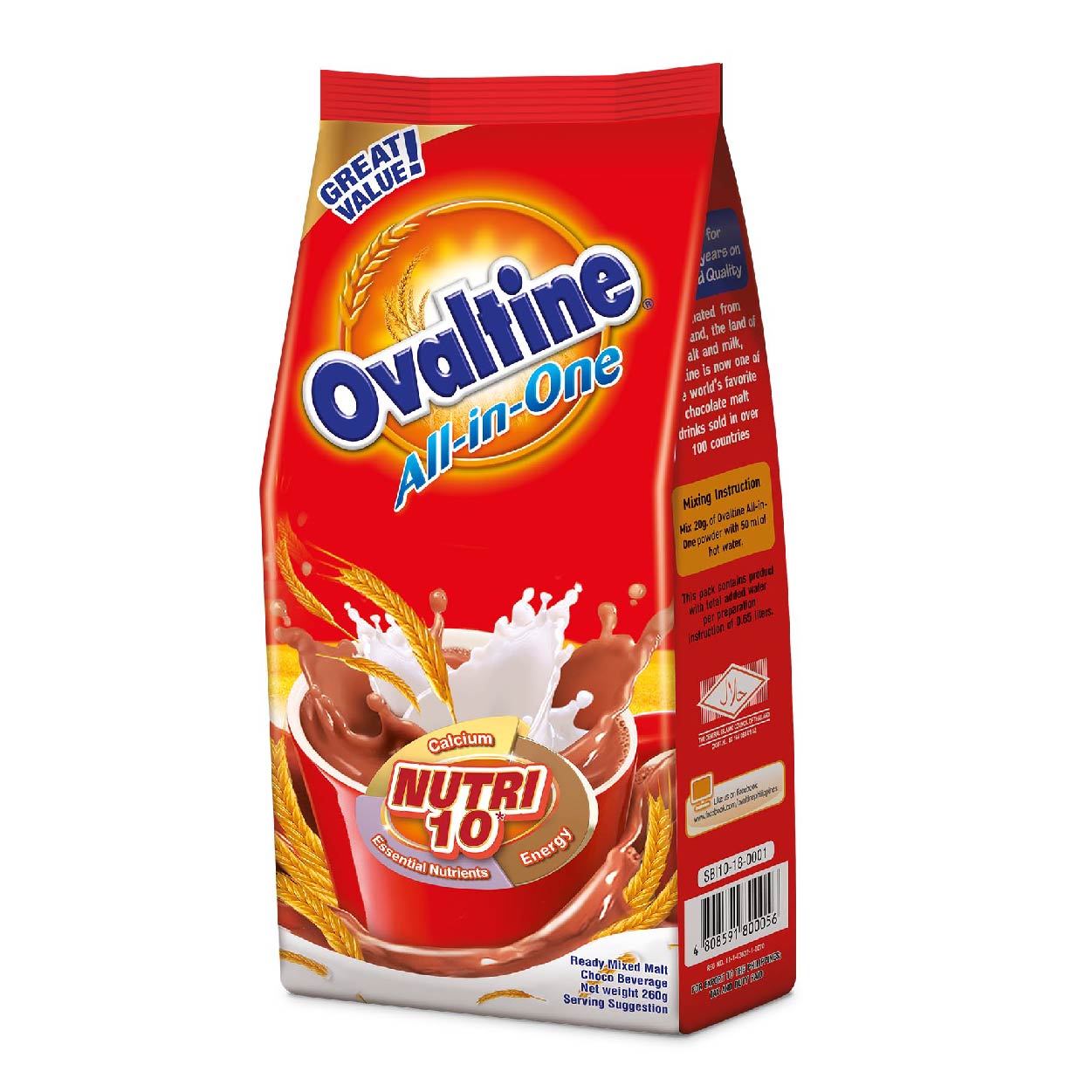 Ovaltine All-in-One Mixed Malt Choco Beverage 260g