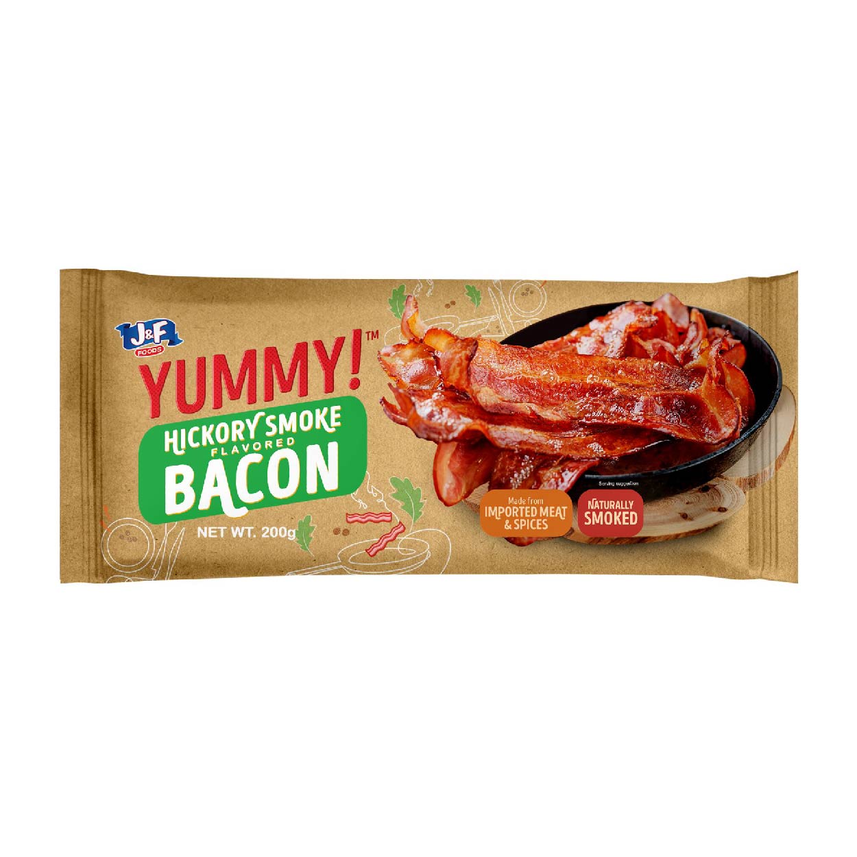 J&F Foods Yummy! Hickory Smoke Flavored Bacon 200g